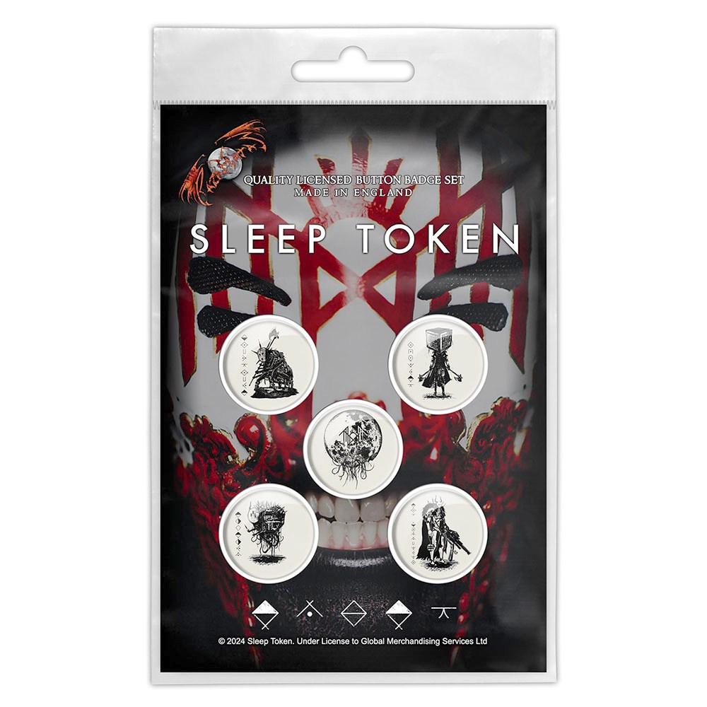Sleep Token - Vessel Mask Button pin - 5er Set - Creme
